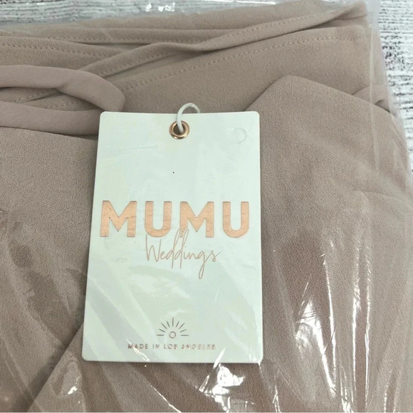 Show Me Your Mumu Madrid Gown Dusty Blush Stretch Bridal Formal Size Large NEW - Picture 6 of 10